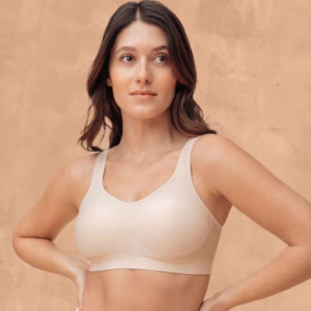 Truekind Daily Comfort Wireless Shaper Bra Tan Adjustable Back Tan “Chai” Size S